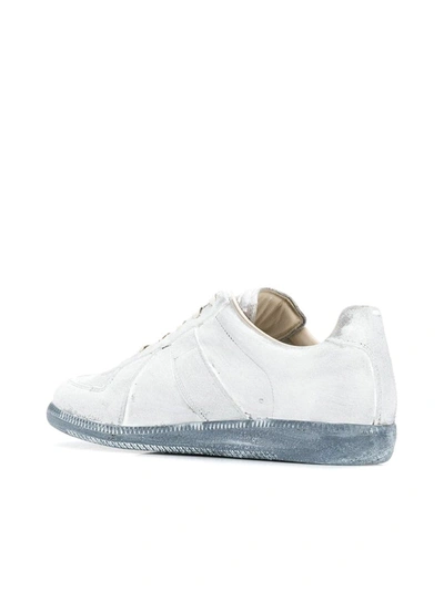 Shop Maison Margiela Replica Suede Sneakers In Grey