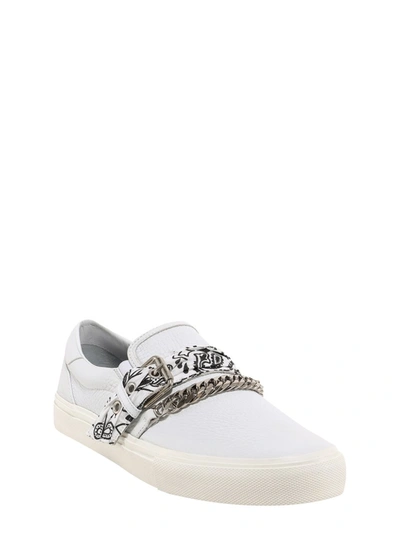 Shop Amiri Bandana Chain Slip On Sneakers In White