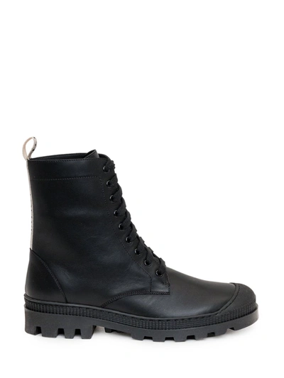 Shop Loewe Lace-up Combat Boots In Black