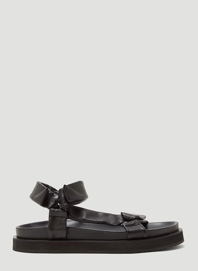 Shop Jil Sander Strapped Flat Sandals In Black
