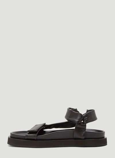 Shop Jil Sander Strapped Flat Sandals In Black