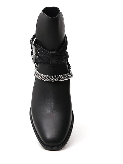 Shop Amiri Chain Detail Ankle Boots In Black