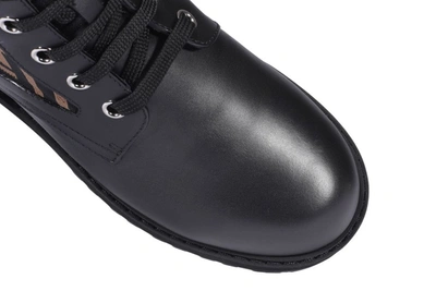 Shop Fendi Ff Motif Combat Boots In Black