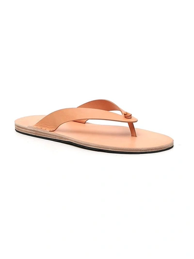Shop Jil Sander Flat Toe Post Sandals In Brown