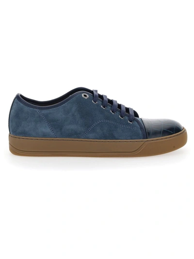 Shop Lanvin Low Top Sneakers In Blue