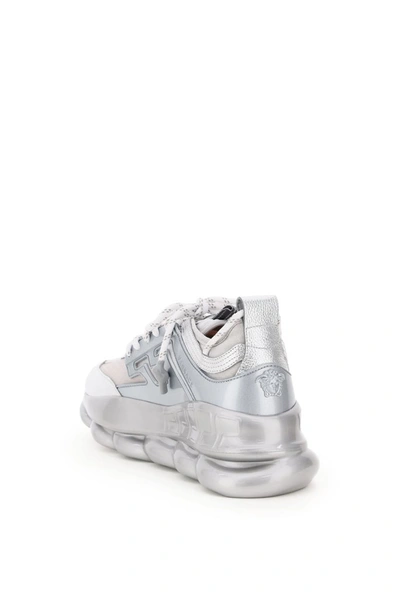 Shop Versace Chain Reaction Sneakers In Silver