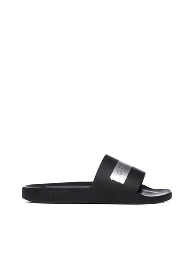 Shop Givenchy Logo Band Sandals In Black