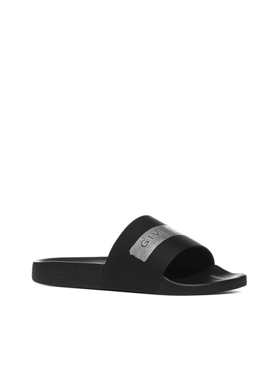 Shop Givenchy Logo Band Sandals In Black