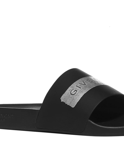 Shop Givenchy Logo Band Sandals In Black