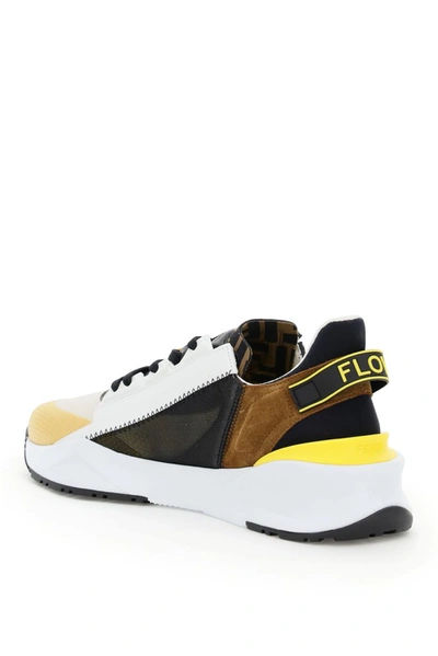 Fendi Multicolor Flow Sneakers In Yellow | ModeSens