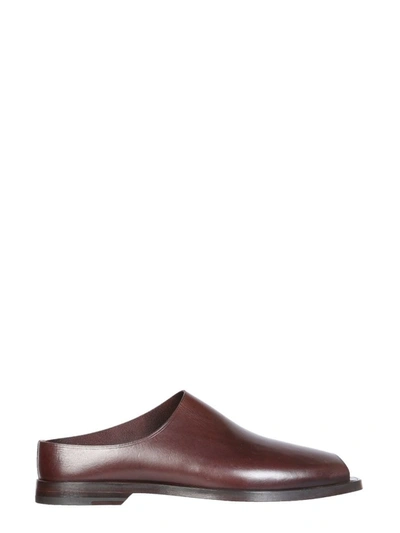 Shop Lemaire Flat Mules In Brown