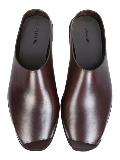Shop Lemaire Flat Mules In Brown