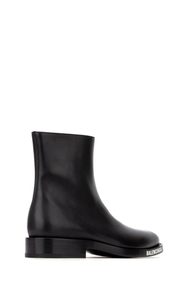 Shop Balenciaga Logo Sole Ankle Boots In Black