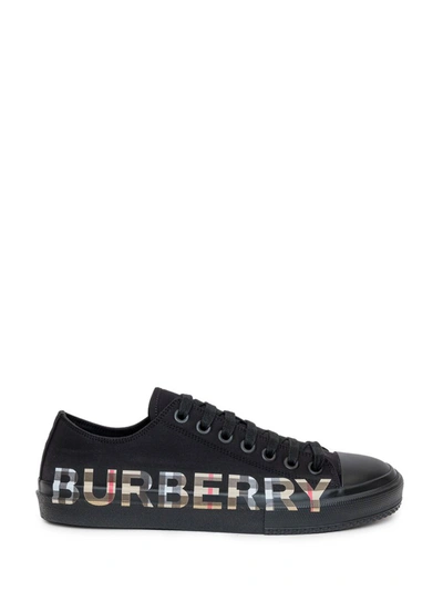 Shop Burberry Vintage Check Logo Print Sneakers In Black