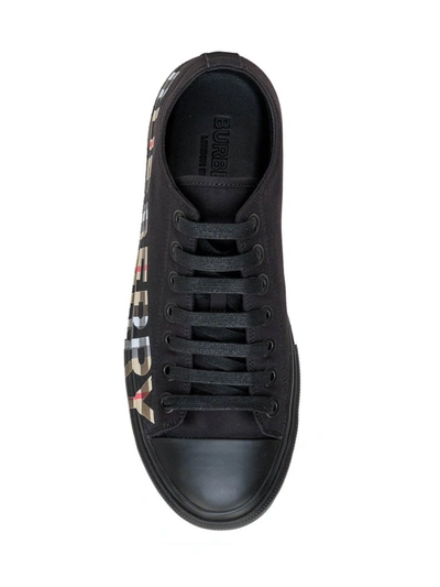 Shop Burberry Vintage Check Logo Print Sneakers In Black