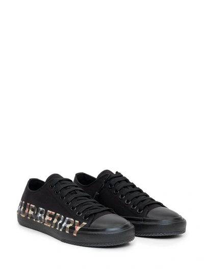 Shop Burberry Vintage Check Logo Print Sneakers In Black