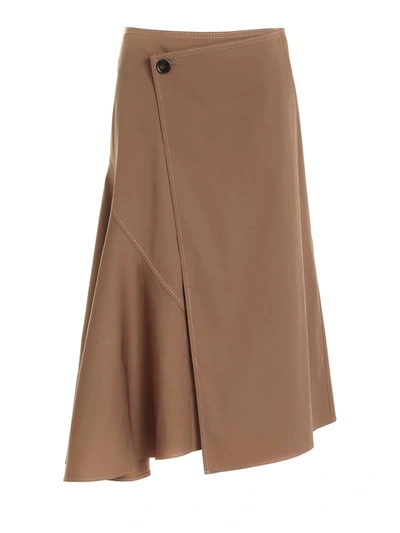 Shop Acne Studios Flared Skirt In Brown