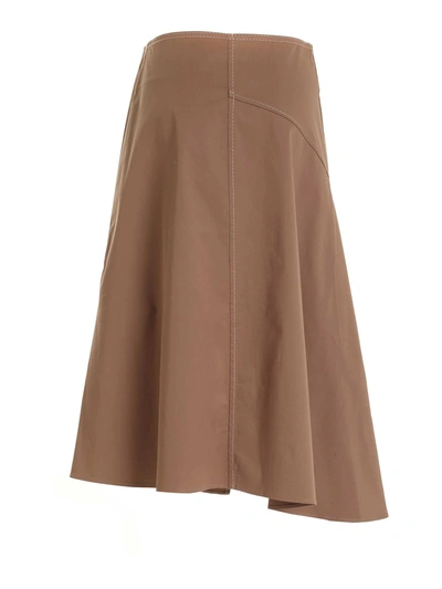 Shop Acne Studios Flared Skirt In Brown