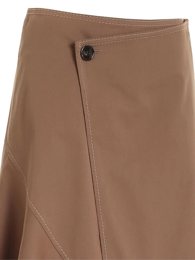 Shop Acne Studios Flared Skirt In Brown