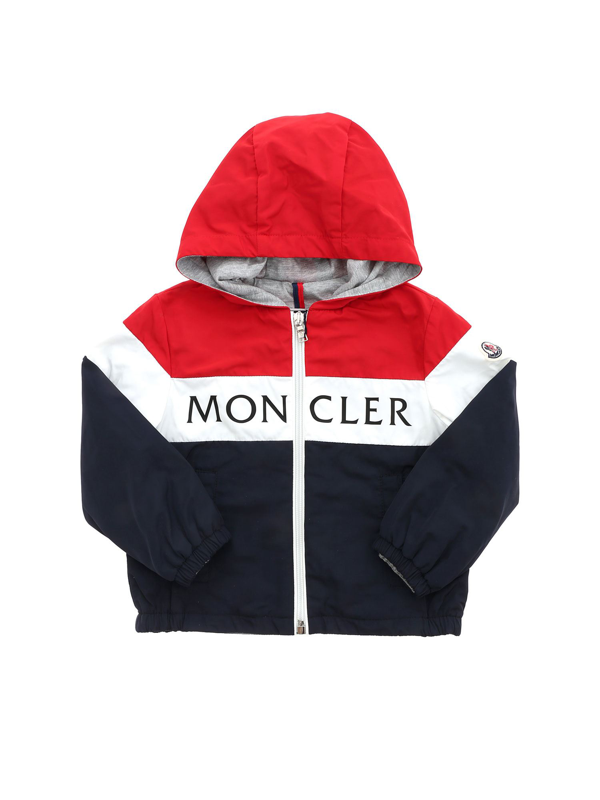 Moncler Jr Babies' Dard Jacket In Blue White And Red | ModeSens
