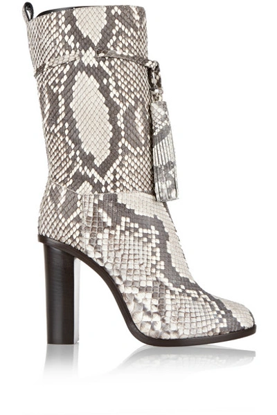 Lanvin Tasseled Python Boots In Animal Print