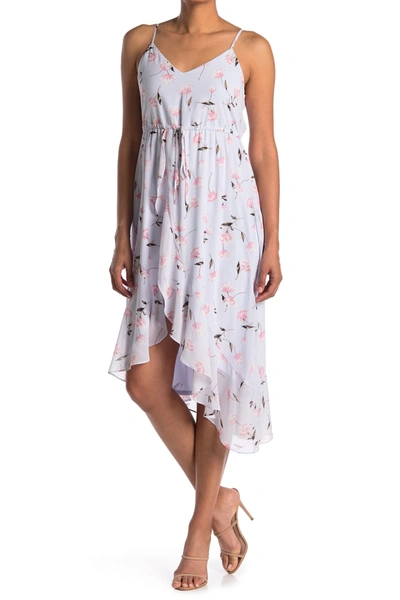 Shop 19 Cooper Floral Ruffle A-line Dress In Blue/pink