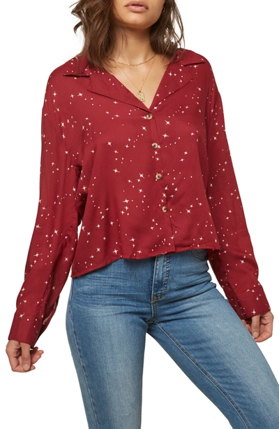 Shop O'neill Drake Woven Button-down Top In Ruby