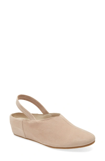 Shop Amalfi By Rangoni Valter Slingback Wedge In Sand Cashmere Suede