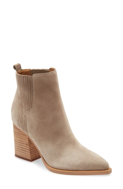 Shop Marc Fisher Ltd Oshay Pointed Toe Bootie In Cloud Suede