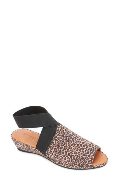Shop Gentle Souls By Kenneth Cole Lily Wedge Sandal In Fossil Leather