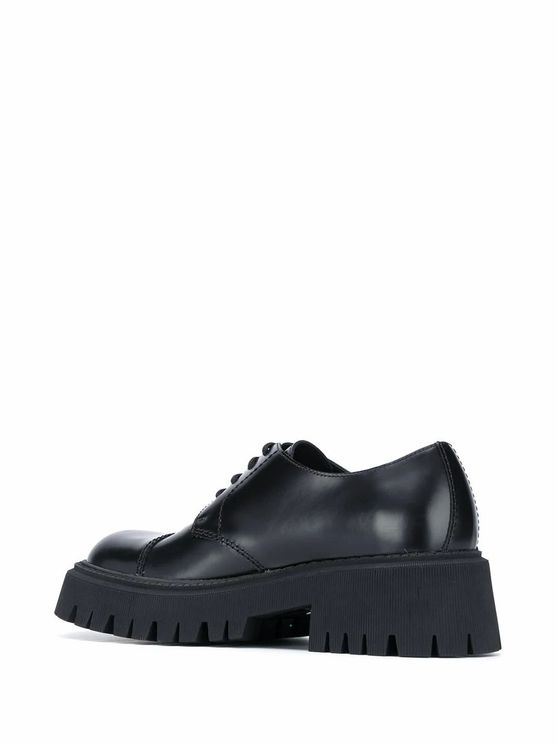 Balenciaga Tractor Leather Lace-up Shoes In Black | ModeSens