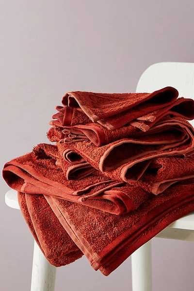 Shop Anthropologie Plush Alexa Towels, Set Of 6 By  In Orange Size Set Of 6
