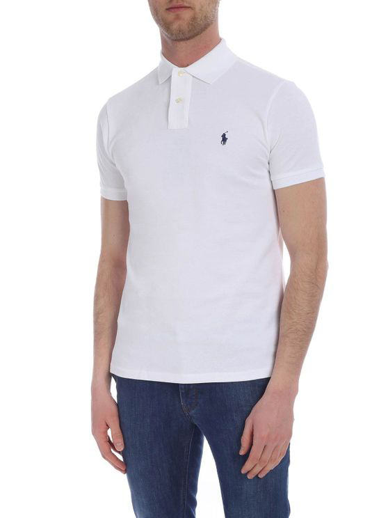 Ralph Lauren Custom Slim Fit Polo T Shirt White | ModeSens