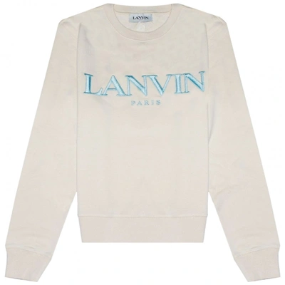 Shop Lanvin Embroidered Sweater In Ekru