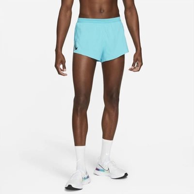 Shop Nike Aeroswift Men's 2" Running Shorts In Chlorine Blue,black