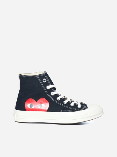 Shop Comme Des Garçons Play High Sneakers Converse Play In Black