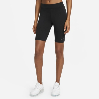 Shop Nike Women's  Sportswear Essential Mid-rise 10" Biker Shorts In Black