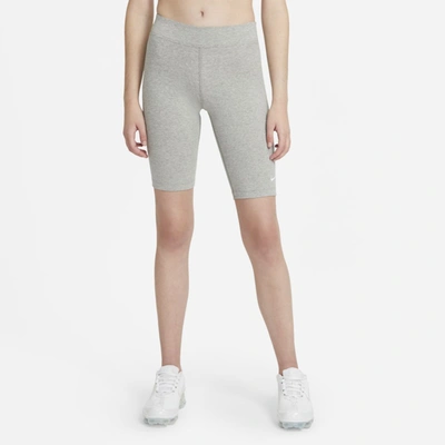 Shop Nike Women's  Sportswear Essential Mid-rise 10" Biker Shorts In Grey