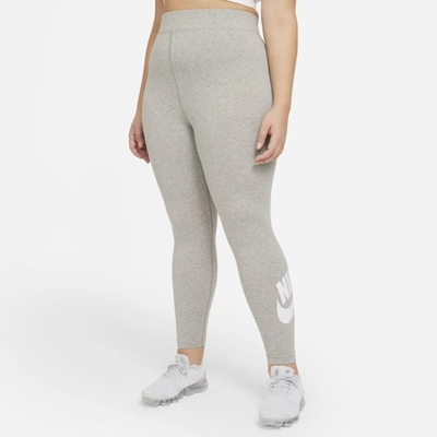 Shop Nike Women's  Sportswear Essential High-waisted Leggings (plus Size) In Gray