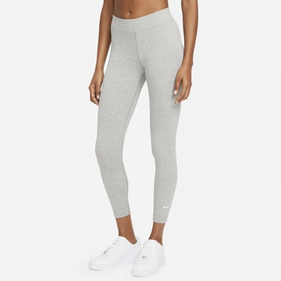 Shop Nike Women's  Sportswear Essential 7/8 Mid-rise Leggings In Grey