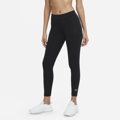 Shop Nike Women's  Sportswear Essential 7/8 Mid-rise Leggings In Black