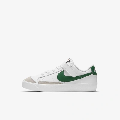 Shop Nike Blazer Low '77 Little Kids' Shoes In White,white,black,pine Green