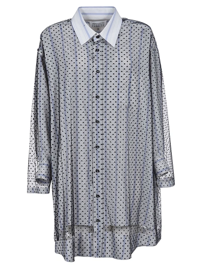 Shop Maison Margiela Polka Dot Shirt Dress In White