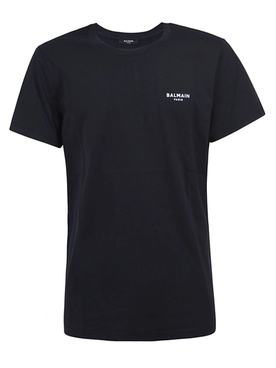 Shop Balmain Chest Logo T-shirt In Black/white