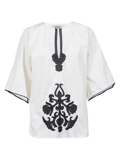 Shop Bazar Deluxe Pattern Embellished Top In Ivory