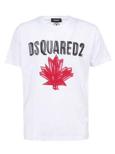Shop Dsquared2 Printed T-shirt In White/black/red