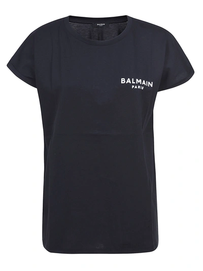 Shop Balmain Classic Logo Print T-shirt In Black/white
