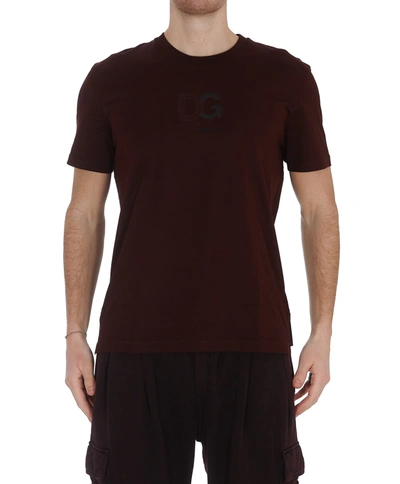 Shop Dolce & Gabbana Dg Logo T-shirt In Brown