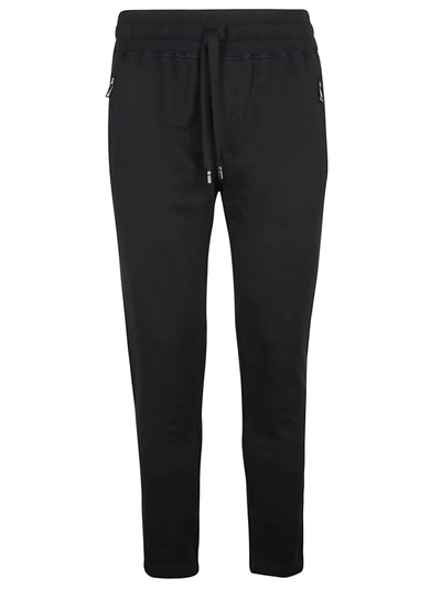 Shop Dolce & Gabbana Rear Logo Patched Track Pants In Blue Scuro