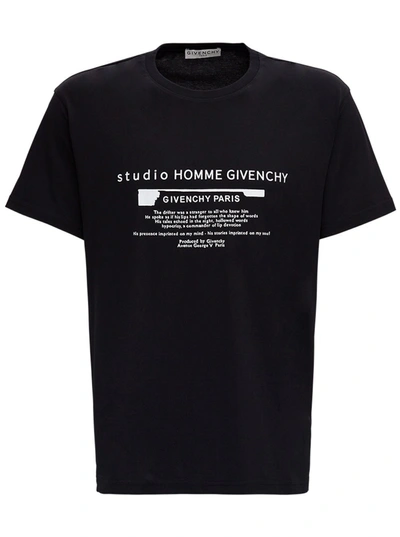 Shop Givenchy Jersey T-shirt With Contrasting Front Print In Black